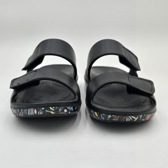 Alegria Recover Me Fruit Punch Slip On Slide Sandals Sz 37/US 7 Black Floral - Picture 7 of 12